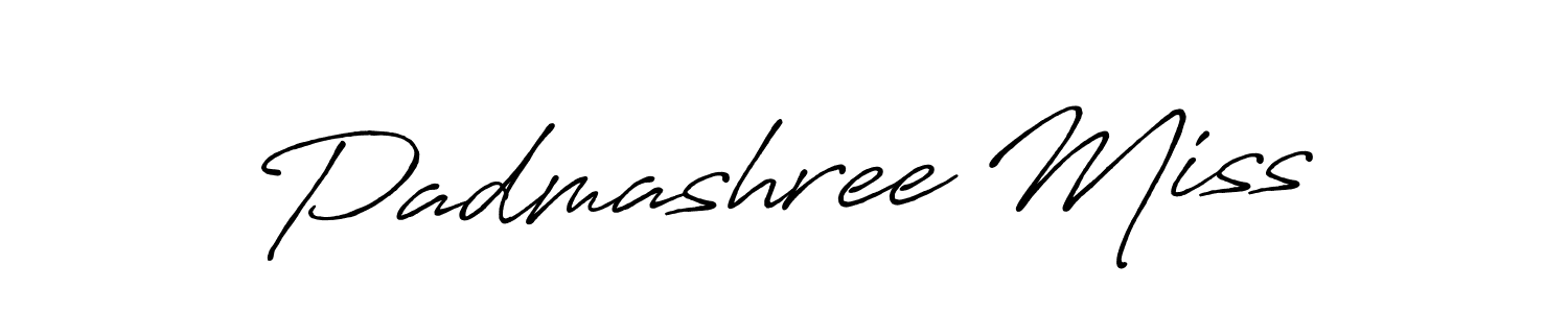 Create a beautiful signature design for name Padmashree Miss. With this signature (Antro_Vectra_Bolder) fonts, you can make a handwritten signature for free. Padmashree Miss signature style 7 images and pictures png