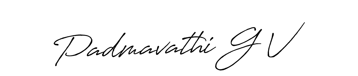 Make a beautiful signature design for name Padmavathi G V. With this signature (Antro_Vectra_Bolder) style, you can create a handwritten signature for free. Padmavathi G V signature style 7 images and pictures png
