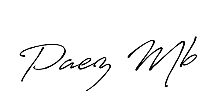 How to make Paez Mb name signature. Use Antro_Vectra_Bolder style for creating short signs online. This is the latest handwritten sign. Paez Mb signature style 7 images and pictures png