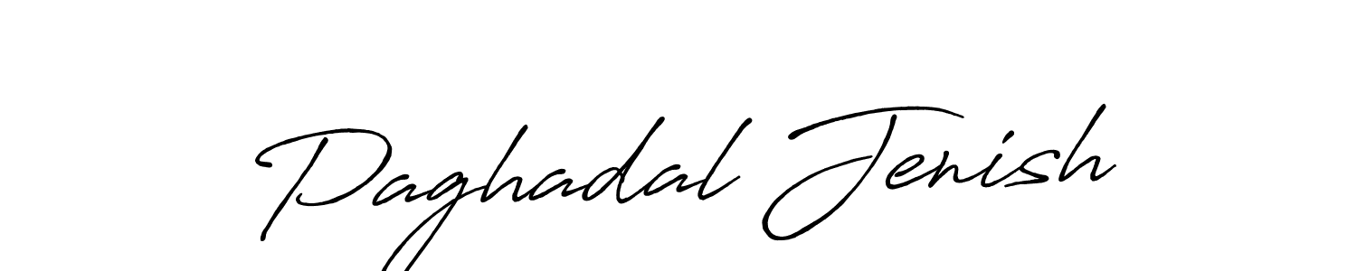 Make a beautiful signature design for name Paghadal Jenish. With this signature (Antro_Vectra_Bolder) style, you can create a handwritten signature for free. Paghadal Jenish signature style 7 images and pictures png