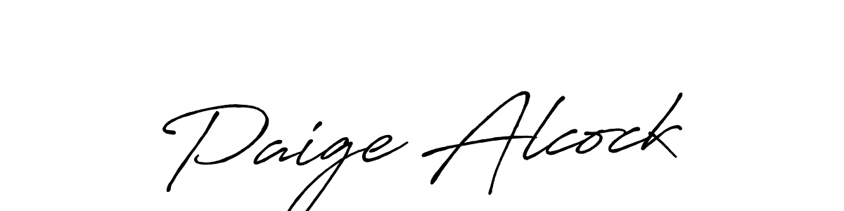 How to make Paige Alcock name signature. Use Antro_Vectra_Bolder style for creating short signs online. This is the latest handwritten sign. Paige Alcock signature style 7 images and pictures png