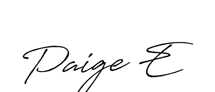 It looks lik you need a new signature style for name Paige E. Design unique handwritten (Antro_Vectra_Bolder) signature with our free signature maker in just a few clicks. Paige E signature style 7 images and pictures png