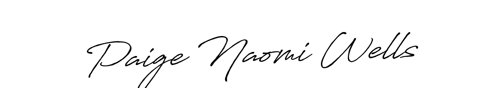 Create a beautiful signature design for name Paige Naomi Wells. With this signature (Antro_Vectra_Bolder) fonts, you can make a handwritten signature for free. Paige Naomi Wells signature style 7 images and pictures png