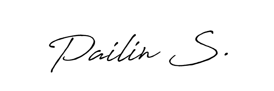 The best way (Antro_Vectra_Bolder) to make a short signature is to pick only two or three words in your name. The name Pailin S. include a total of six letters. For converting this name. Pailin S. signature style 7 images and pictures png