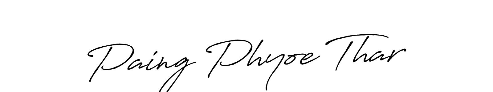 Design your own signature with our free online signature maker. With this signature software, you can create a handwritten (Antro_Vectra_Bolder) signature for name Paing Phyoe Thar. Paing Phyoe Thar signature style 7 images and pictures png