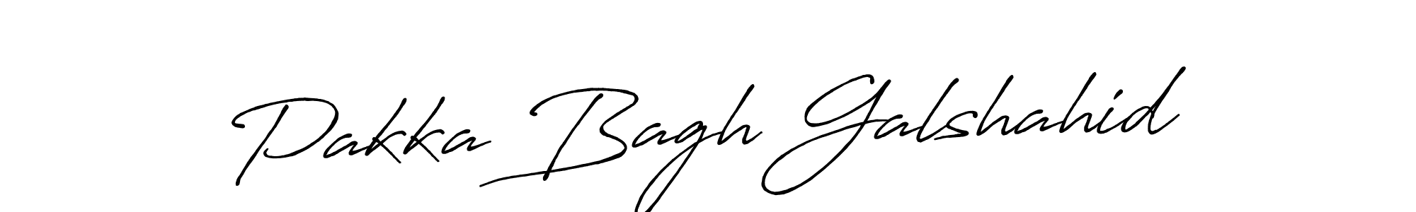 How to make Pakka Bagh Galshahid name signature. Use Antro_Vectra_Bolder style for creating short signs online. This is the latest handwritten sign. Pakka Bagh Galshahid signature style 7 images and pictures png