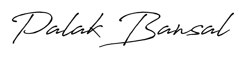 The Antro_Vectra_Bolder font transforms the name Palak Bansal into an executive sign with sharp precision and distinguished character. Palak Bansal signature style 7 images and pictures png