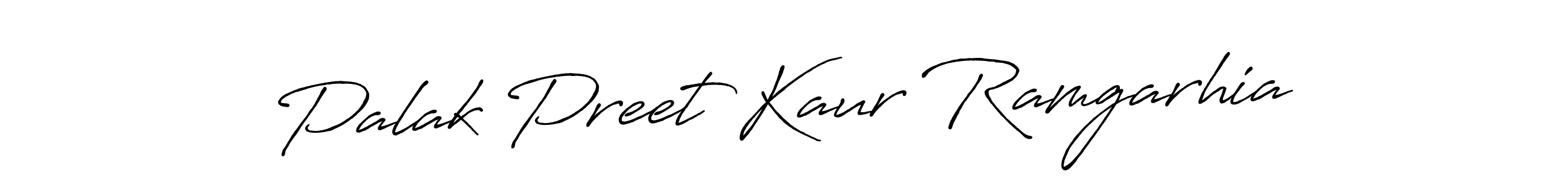 How to make Palak Preet Kaur Ramgarhia name signature. Use Antro_Vectra_Bolder style for creating short signs online. This is the latest handwritten sign. Palak Preet Kaur Ramgarhia signature style 7 images and pictures png