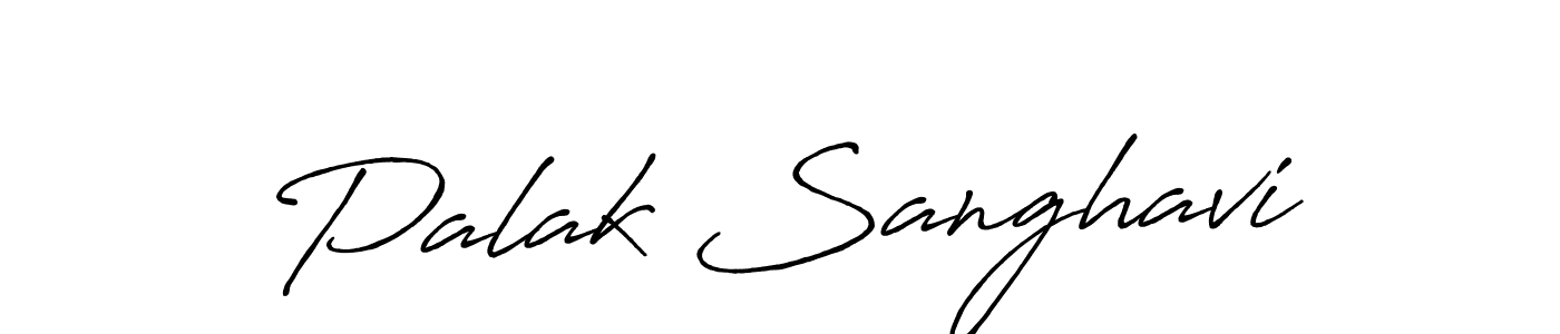 How to make Palak Sanghavi name signature. Use Antro_Vectra_Bolder style for creating short signs online. This is the latest handwritten sign. Palak Sanghavi signature style 7 images and pictures png