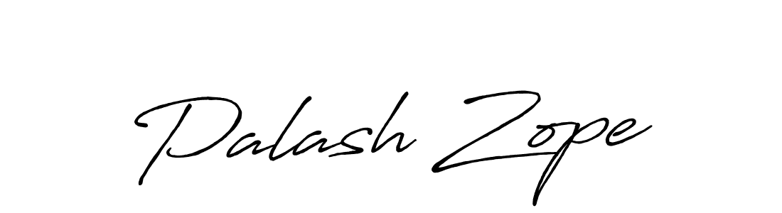 Palash Zope stylish signature style. Best Handwritten Sign (Antro_Vectra_Bolder) for my name. Handwritten Signature Collection Ideas for my name Palash Zope. Palash Zope signature style 7 images and pictures png