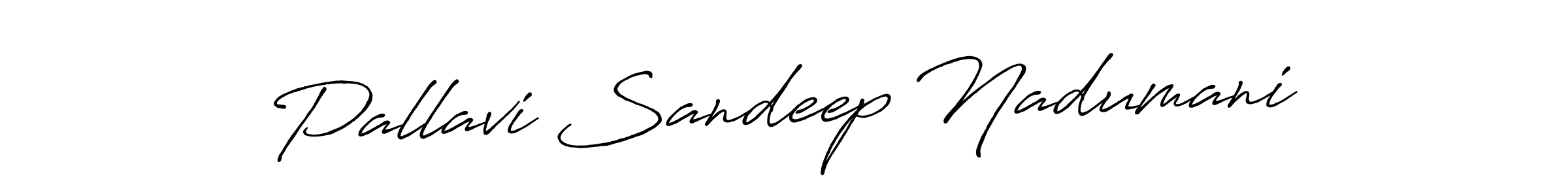 How to make Pallavi Sandeep Nadumani name signature. Use Antro_Vectra_Bolder style for creating short signs online. This is the latest handwritten sign. Pallavi Sandeep Nadumani signature style 7 images and pictures png