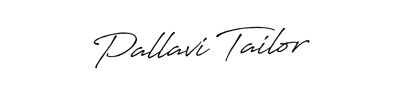 How to make Pallavi Tailor name signature. Use Antro_Vectra_Bolder style for creating short signs online. This is the latest handwritten sign. Pallavi Tailor signature style 7 images and pictures png