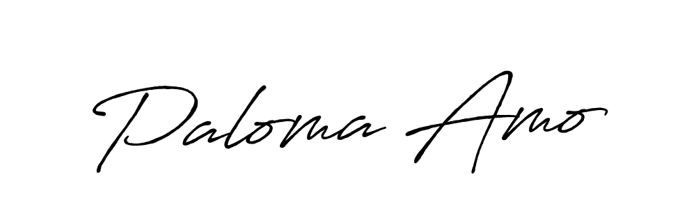 How to make Paloma Amo name signature. Use Antro_Vectra_Bolder style for creating short signs online. This is the latest handwritten sign. Paloma Amo signature style 7 images and pictures png