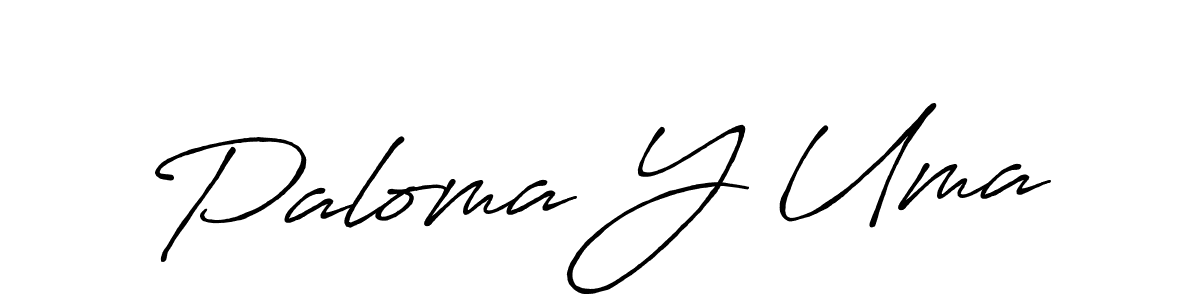 Create a beautiful signature design for name Paloma Y Uma. With this signature (Antro_Vectra_Bolder) fonts, you can make a handwritten signature for free. Paloma Y Uma signature style 7 images and pictures png