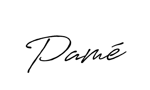 Pamé stylish signature style. Best Handwritten Sign (Antro_Vectra_Bolder) for my name. Handwritten Signature Collection Ideas for my name Pamé. Pamé signature style 7 images and pictures png