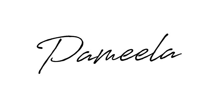 How to make Pameela name signature. Use Antro_Vectra_Bolder style for creating short signs online. This is the latest handwritten sign. Pameela signature style 7 images and pictures png