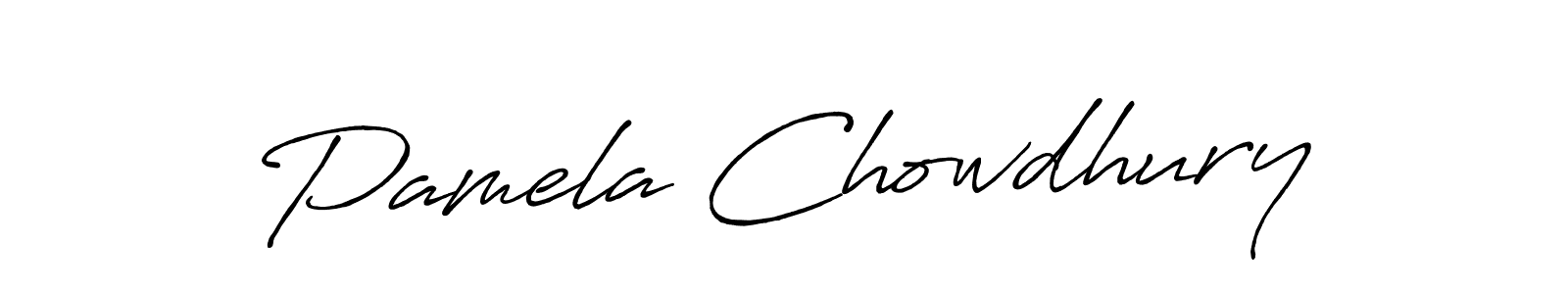 Antro_Vectra_Bolder is a professional signature style that is perfect for those who want to add a touch of class to their signature. It is also a great choice for those who want to make their signature more unique. Get Pamela Chowdhury name to fancy signature for free. Pamela Chowdhury signature style 7 images and pictures png