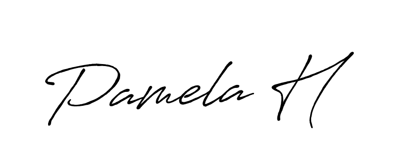 Also You can easily find your signature by using the search form. We will create Pamela H name handwritten signature images for you free of cost using Antro_Vectra_Bolder sign style. Pamela H signature style 7 images and pictures png