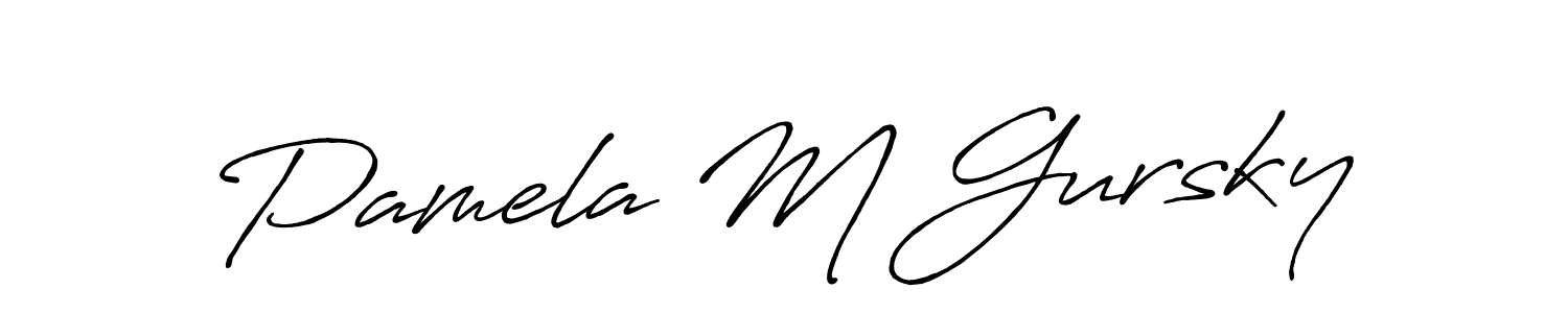 Design your own signature with our free online signature maker. With this signature software, you can create a handwritten (Antro_Vectra_Bolder) signature for name Pamela M Gursky. Pamela M Gursky signature style 7 images and pictures png