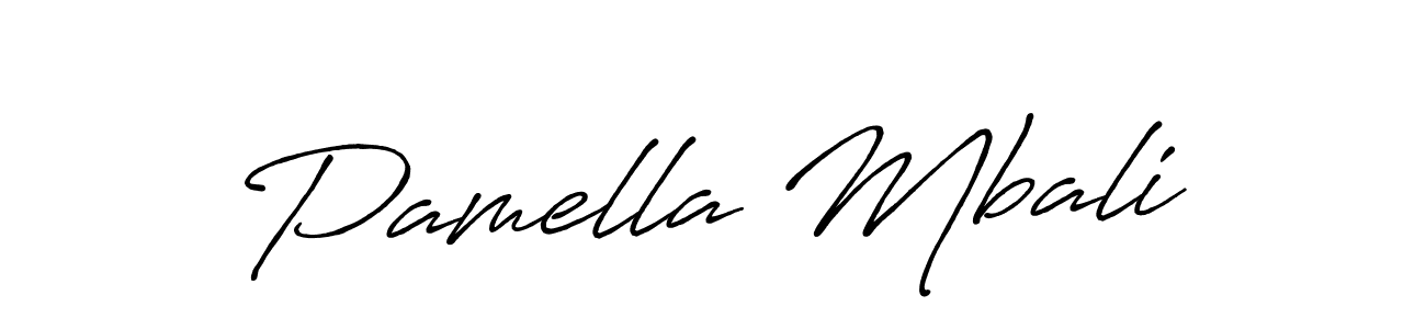 How to make Pamella Mbali name signature. Use Antro_Vectra_Bolder style for creating short signs online. This is the latest handwritten sign. Pamella Mbali signature style 7 images and pictures png