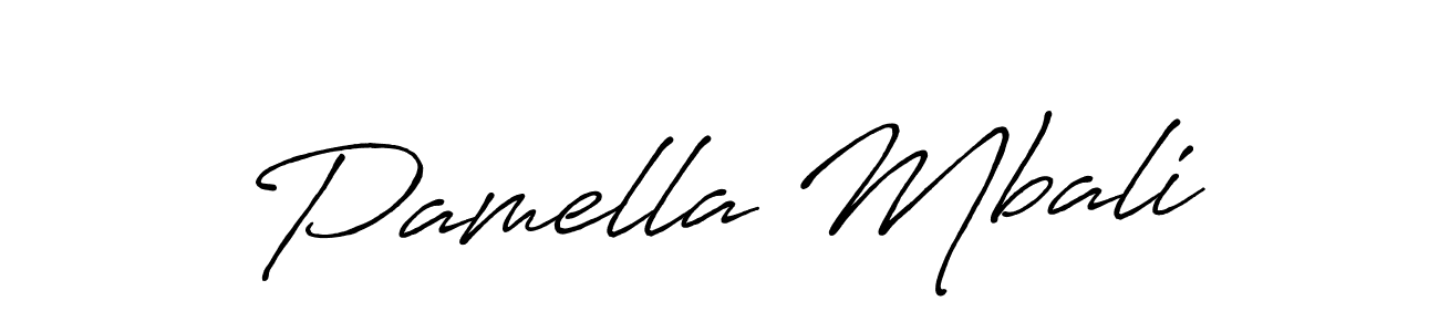 How to make Pamella Mbali name signature. Use Antro_Vectra_Bolder style for creating short signs online. This is the latest handwritten sign. Pamella Mbali signature style 7 images and pictures png