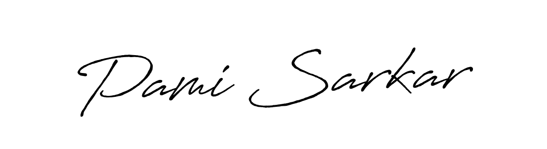 Pami Sarkar stylish signature style. Best Handwritten Sign (Antro_Vectra_Bolder) for my name. Handwritten Signature Collection Ideas for my name Pami Sarkar. Pami Sarkar signature style 7 images and pictures png