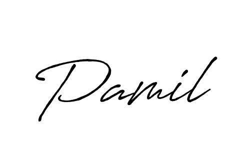 Pamil stylish signature style. Best Handwritten Sign (Antro_Vectra_Bolder) for my name. Handwritten Signature Collection Ideas for my name Pamil. Pamil signature style 7 images and pictures png