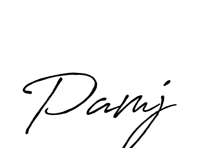 The best way (Antro_Vectra_Bolder) to make a short signature is to pick only two or three words in your name. The name Pamj include a total of six letters. For converting this name. Pamj signature style 7 images and pictures png