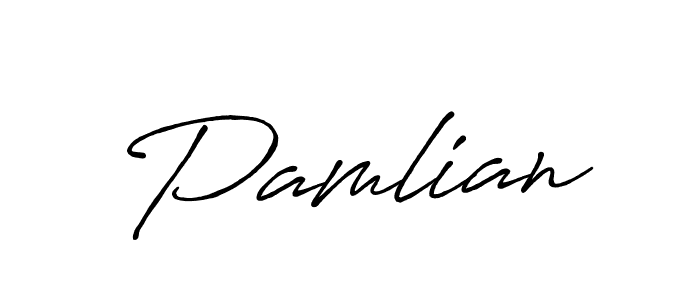 How to make Pamlian name signature. Use Antro_Vectra_Bolder style for creating short signs online. This is the latest handwritten sign. Pamlian signature style 7 images and pictures png