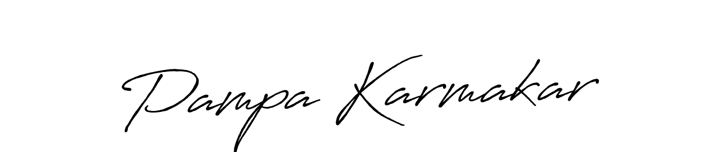 Make a beautiful signature design for name Pampa Karmakar. With this signature (Antro_Vectra_Bolder) style, you can create a handwritten signature for free. Pampa Karmakar signature style 7 images and pictures png