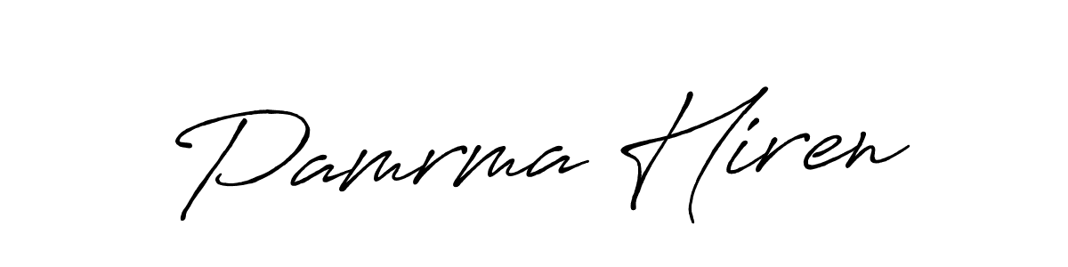 Use a signature maker to create a handwritten signature online. With this signature software, you can design (Antro_Vectra_Bolder) your own signature for name Pamrma Hiren. Pamrma Hiren signature style 7 images and pictures png
