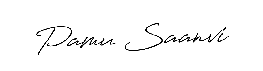 Make a beautiful signature design for name Pamu Saanvi. With this signature (Antro_Vectra_Bolder) style, you can create a handwritten signature for free. Pamu Saanvi signature style 7 images and pictures png