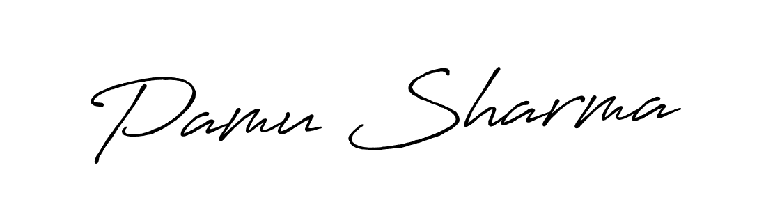Make a short Pamu Sharma signature style. Manage your documents anywhere anytime using Antro_Vectra_Bolder. Create and add eSignatures, submit forms, share and send files easily. Pamu Sharma signature style 7 images and pictures png