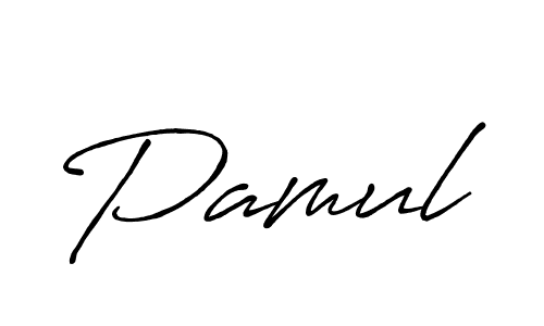 Design your own signature with our free online signature maker. With this signature software, you can create a handwritten (Antro_Vectra_Bolder) signature for name Pamul. Pamul signature style 7 images and pictures png