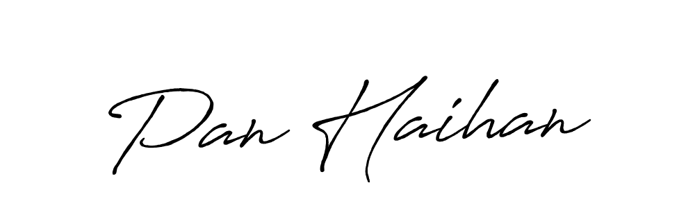 Also You can easily find your signature by using the search form. We will create Pan Haihan name handwritten signature images for you free of cost using Antro_Vectra_Bolder sign style. Pan Haihan signature style 7 images and pictures png