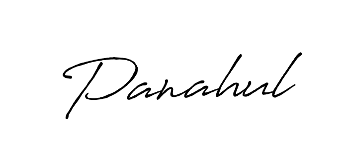 Panahul stylish signature style. Best Handwritten Sign (Antro_Vectra_Bolder) for my name. Handwritten Signature Collection Ideas for my name Panahul. Panahul signature style 7 images and pictures png