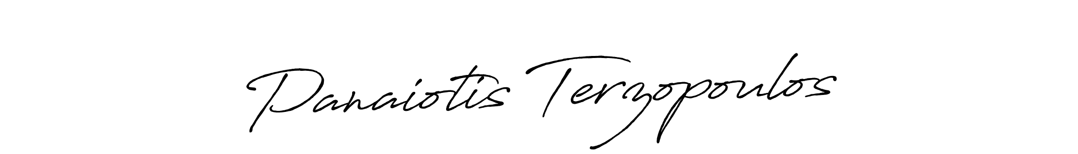 Create a beautiful signature design for name Panaiotis Terzopoulos. With this signature (Antro_Vectra_Bolder) fonts, you can make a handwritten signature for free. Panaiotis Terzopoulos signature style 7 images and pictures png