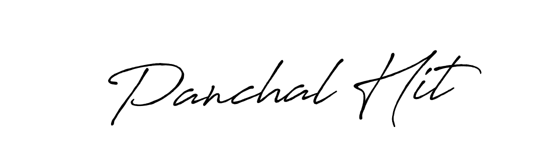 How to make Panchal Hit name signature. Use Antro_Vectra_Bolder style for creating short signs online. This is the latest handwritten sign. Panchal Hit signature style 7 images and pictures png