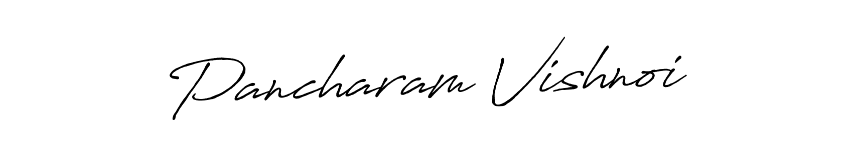 How to make Pancharam Vishnoi name signature. Use Antro_Vectra_Bolder style for creating short signs online. This is the latest handwritten sign. Pancharam Vishnoi signature style 7 images and pictures png