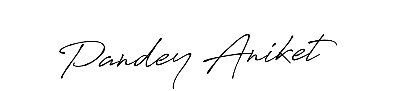 How to make Pandey Aniket name signature. Use Antro_Vectra_Bolder style for creating short signs online. This is the latest handwritten sign. Pandey Aniket signature style 7 images and pictures png