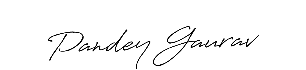 Create a beautiful signature design for name Pandey Gaurav. With this signature (Antro_Vectra_Bolder) fonts, you can make a handwritten signature for free. Pandey Gaurav signature style 7 images and pictures png