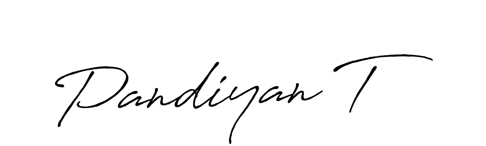 Make a beautiful signature design for name Pandiyan T. With this signature (Antro_Vectra_Bolder) style, you can create a handwritten signature for free. Pandiyan T signature style 7 images and pictures png