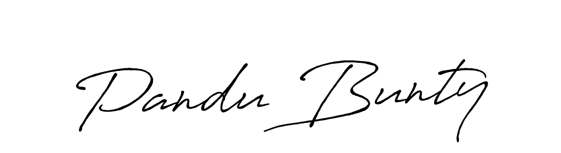 How to make Pandu Bunty name signature. Use Antro_Vectra_Bolder style for creating short signs online. This is the latest handwritten sign. Pandu Bunty signature style 7 images and pictures png