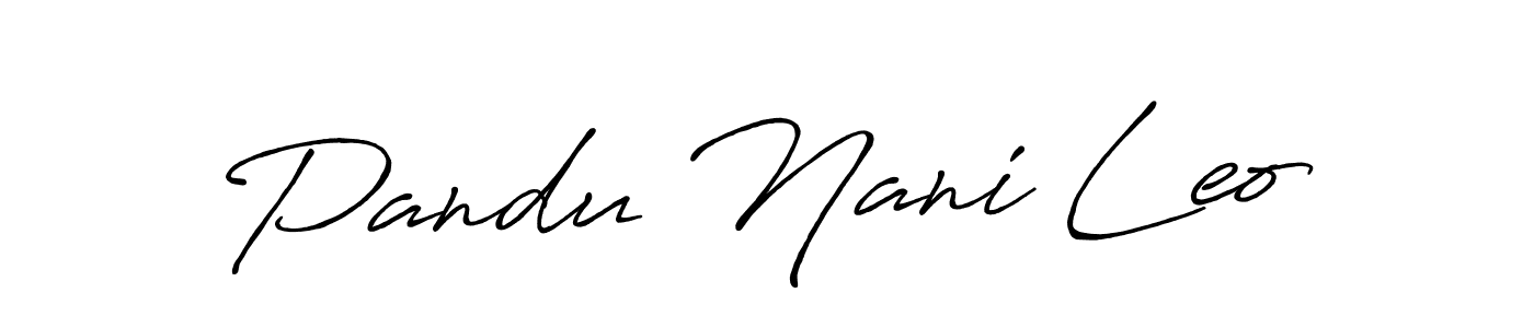 if you are searching for the best signature style for your name Pandu Nani Leo. so please give up your signature search. here we have designed multiple signature styles  using Antro_Vectra_Bolder. Pandu Nani Leo signature style 7 images and pictures png