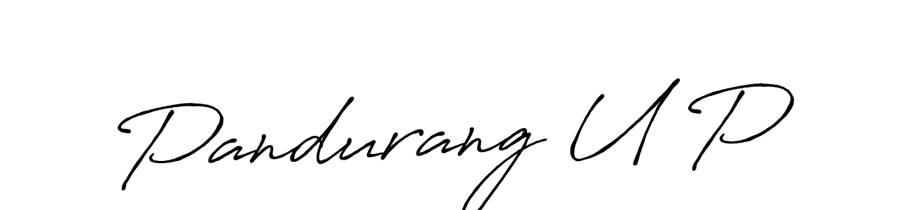 Similarly Antro_Vectra_Bolder is the best handwritten signature design. Signature creator online .You can use it as an online autograph creator for name Pandurang U P. Pandurang U P signature style 7 images and pictures png