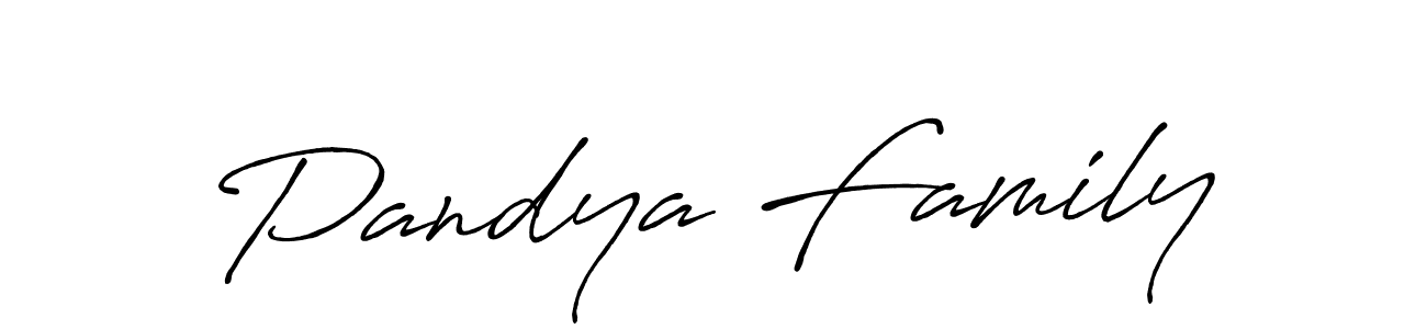 Make a beautiful signature design for name Pandya Family. With this signature (Antro_Vectra_Bolder) style, you can create a handwritten signature for free. Pandya Family signature style 7 images and pictures png