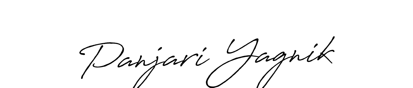 How to make Panjari Yagnik name signature. Use Antro_Vectra_Bolder style for creating short signs online. This is the latest handwritten sign. Panjari Yagnik signature style 7 images and pictures png