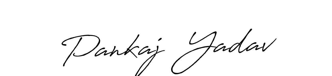 Pankaj  Yadav stylish signature style. Best Handwritten Sign (Antro_Vectra_Bolder) for my name. Handwritten Signature Collection Ideas for my name Pankaj  Yadav. Pankaj  Yadav signature style 7 images and pictures png