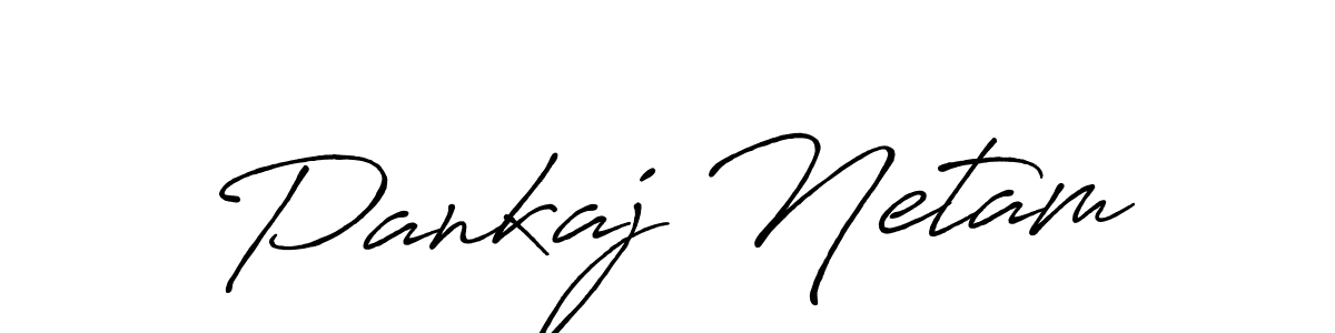 How to make Pankaj Netam name signature. Use Antro_Vectra_Bolder style for creating short signs online. This is the latest handwritten sign. Pankaj Netam signature style 7 images and pictures png