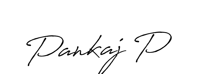 Also we have Pankaj P name is the best signature style. Create professional handwritten signature collection using Antro_Vectra_Bolder autograph style. Pankaj P signature style 7 images and pictures png